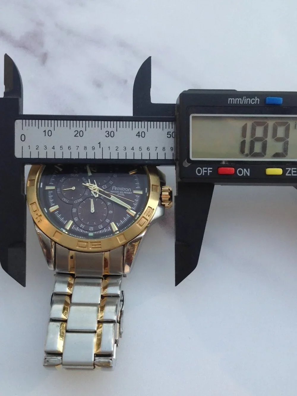 Armitron Chronograph 6P27 Brown Face, Gold Silver Wristwatch For Man or Woman